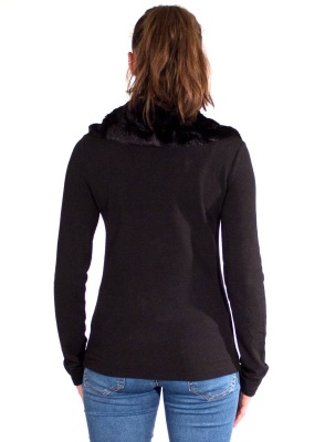 Pulover tricot cu guler din blanita eco - Img 3