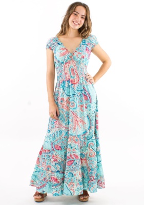 Rochie Bohemian Zaari nuanță turquaz - Img 2