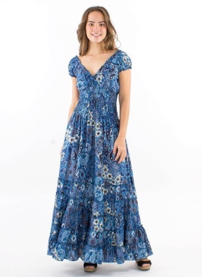 Rochie denim imprimeu boem - Img 2
