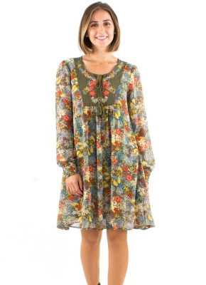 Rochie etnic-chic cu pieptar brodat - Img 1