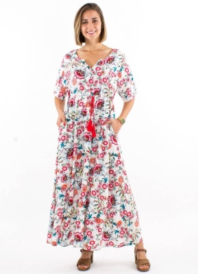 Rochie lunga cu imprimeu boem - Img 1