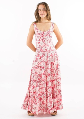 Rochie lunga rose print anemone - Img 3