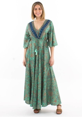 Rochie maxi menta print Sari - Img 1