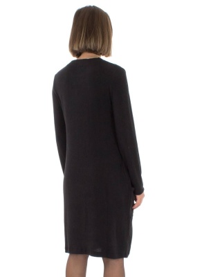 Rochie midi neagra din tricot - Img 3