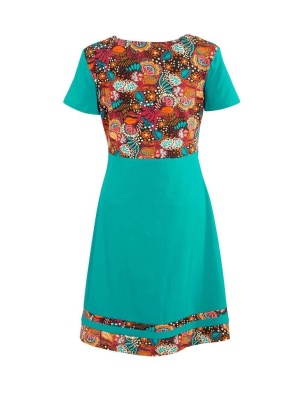 Rochie petrol jerseu bumbac - Img 2