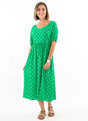 Rochie verde cu print Bali - Img 3