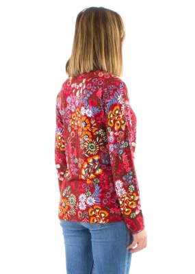Bluza bordeaux cu guler drapat - Img 3