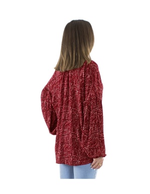Bluza bordeaux larga stil Retro - Img 3