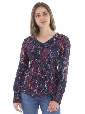 Bluza florala cu guler dantelat - Img 1