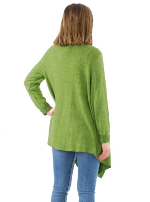 Cardigan asimetric tricot verde - Img 3