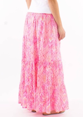 Fusta lunga rose bumbac modele aztece - Img 3