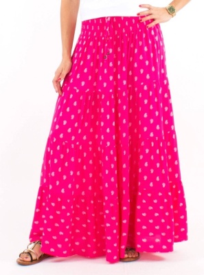 Fusta lunga rose print Bali - Img 1