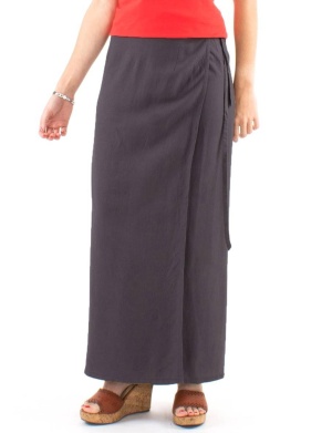 Fusta lunga taupe croi wrap - Img 1