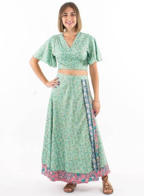 Fusta Maxi Sari Wrap nuanta menta - Img 2