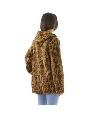 Jacheta lunga polar mustar Print Lovina - Img 2