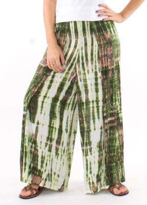 Pantaloni Pareo talie inalta print Tie Dye - Img 2