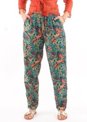 Pantaloni petrol talie elastica - Img 3