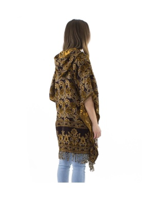 Poncho negru Boho Style cu gluga - Img 3