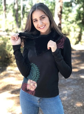 Pulover tricot cu guler din blanita eco - Img 1