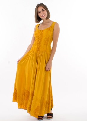 Rochie galbenă lungă romantică - Img 2