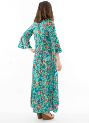 Rochie lunga boema cu flori - Img 3