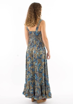 Rochie lunga print floral blue - Img 3