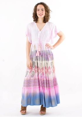 Rochie lunga rose Tie Dye Maori - Img 1