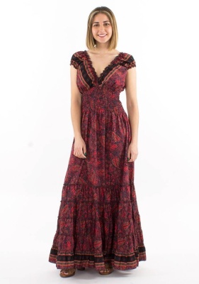 Rochie lunga Sari cu talie elastica - Img 1