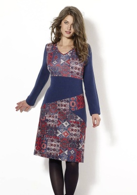 Rochie midi denim cu print Delhi - Img 1