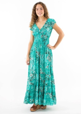 Rochie nuanta menta print boem - Img 3