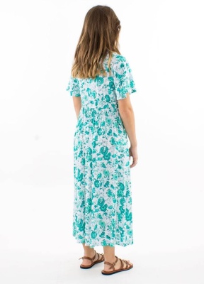 Rochie nuanta smarald print indian - Img 3