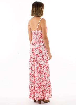 Rochie rose cu print anemone - Img 3