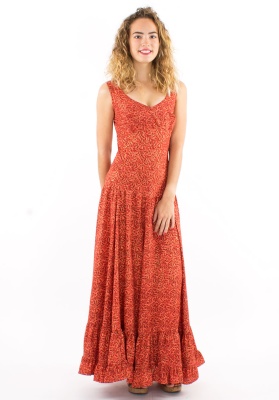 Rochie Sari lungă nuanță somon - Img 1