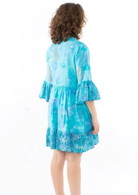 Rochie tunica menta maneci evazate - Img 2