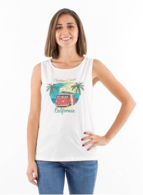 Top ecru hippie bumbac - Img 2