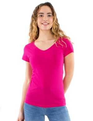 Tricou fuchsia bumbac - Img 2