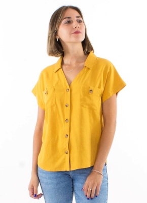 Bluza galbena cu maneca scurta - Img 2