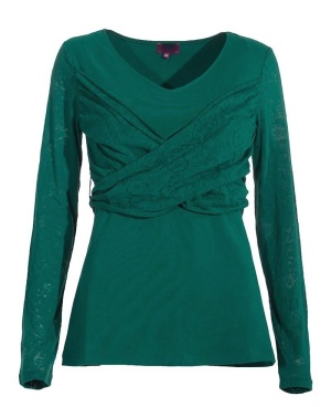 Bluza smarald bumbac croi wrap - Img 1