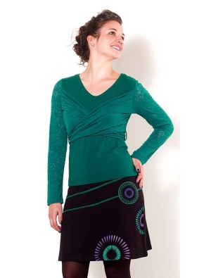 Bluza smarald bumbac croi wrap - Img 3