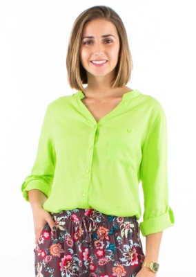 Camasa nuanta lime cu guler Mao - Img 1