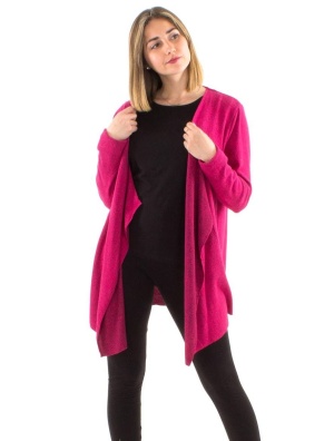 Cardigan asimetric tricot zmeura - Img 2