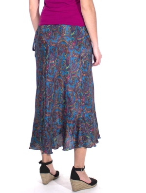 Fusta blue flamenco print cashmere - Img 2