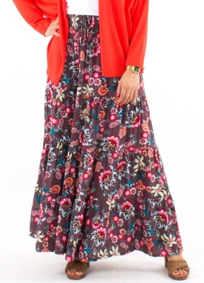 Fusta boema cu print floral - Img 1