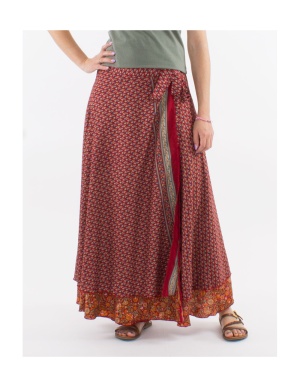 Fusta Sari lunga nuanta rosie croi wrap - Img 2