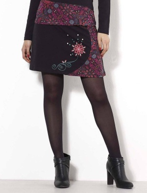 Fusta tricot bumbac imprimeu laur - Img 2