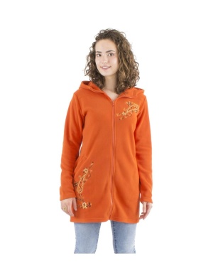 Jacheta Midi caramizie cu broderii - Img 3