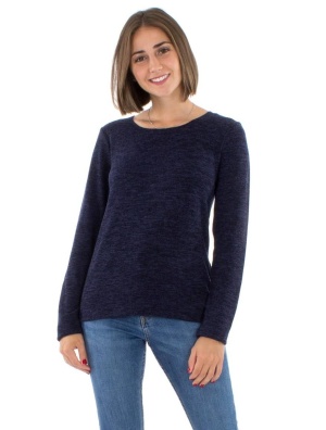 Pulover marine din tricot moale - Img 4