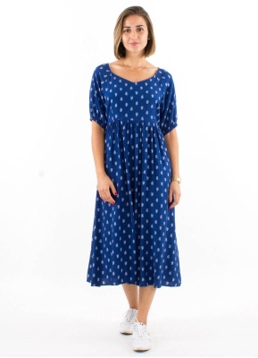 Rochie albastra cu print Bali - Img 2