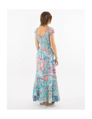 Rochie Bohemian Zaari nuanță turquaz - Img 4