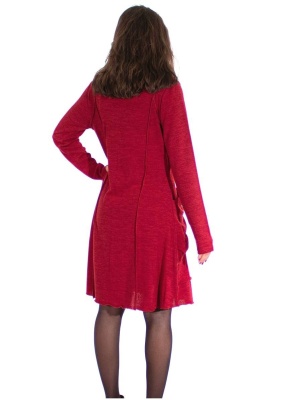 Rochie bordo tricot stil pulover - Img 2